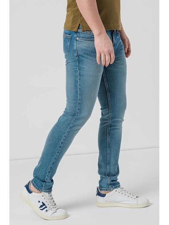 Pepe Jeans Pepe Jeans Kalhoty z materiálu PM2076492 000 Modrá Slim Fit