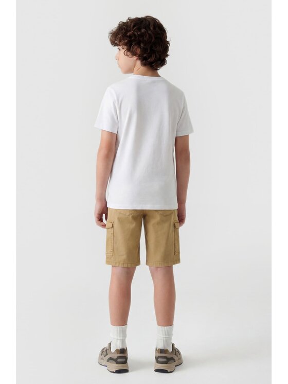 Guess Kids Guess Kids Kalhoty z materiálu 182426 Béžová Regular Fit