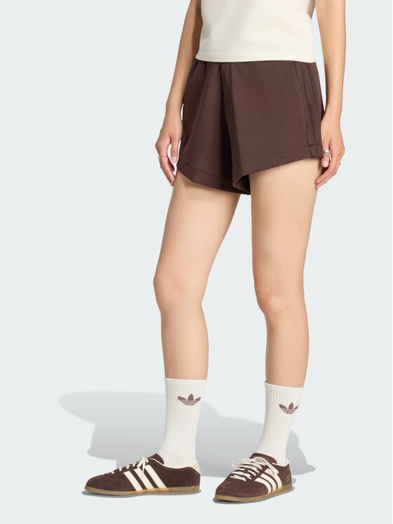 adidas adidas Szorty materiałowe 172113 Brązowy ciemny Loose Fit