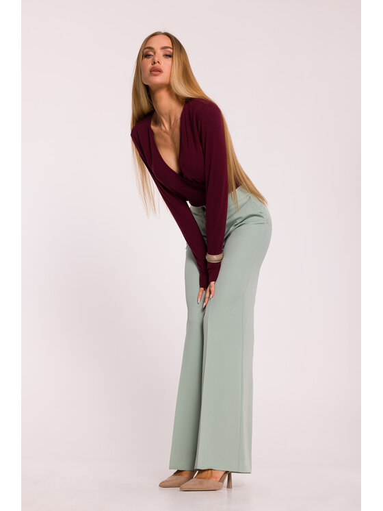 Made of Emotion Made of Emotion Spodnie materiałowe M875 Zielony Wide Leg