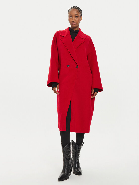 ViCOLO ViCOLO Wollmantel TS0006 Rot Regular Fit