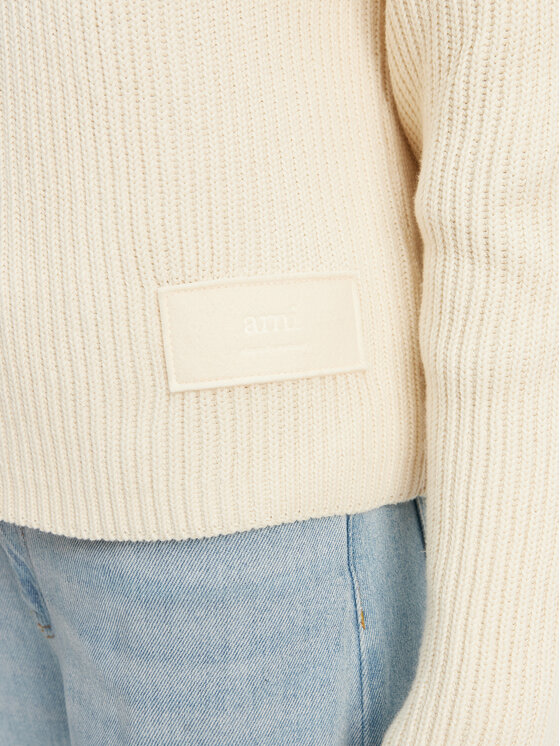 AMI Paris AMI Paris Sweter FKS024.KN0031 Écru Regular Fit