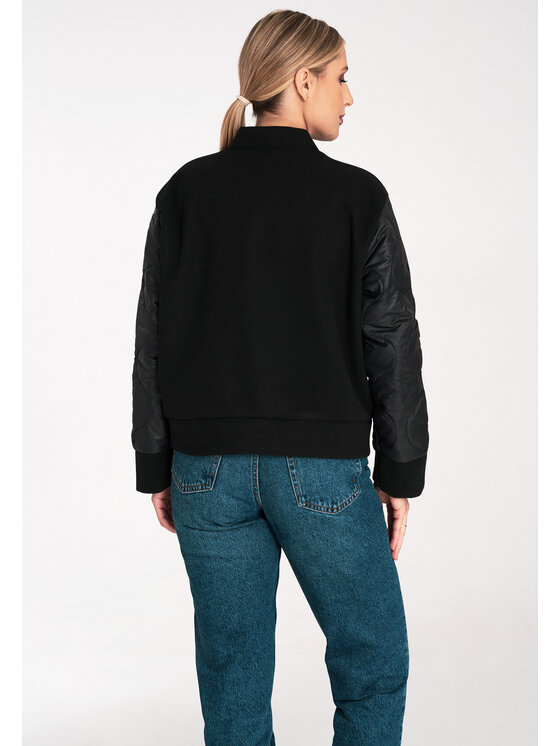 FIGL FIGL Kurtka bomber M1097 Czarny Regular Fit