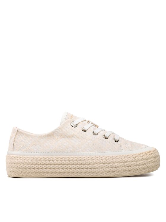 Tommy Hilfiger Tenis Superge Vulc Rope Monogram White Denim FW0FW07254 Bež