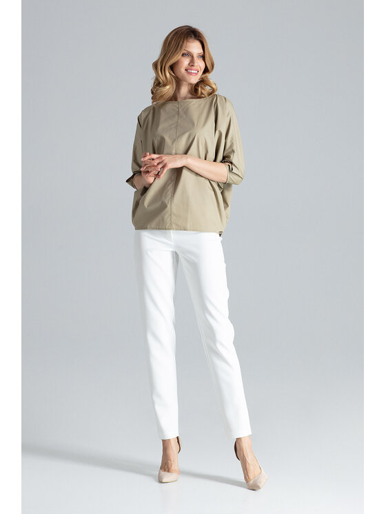 FIGL FIGL Blúzka M563 Kaki Regular Fit