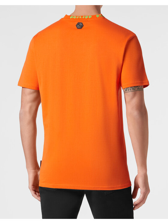 PHILIPP PLEIN PHILIPP PLEIN T-Shirt 299 Pomarańczowy Regular Fit