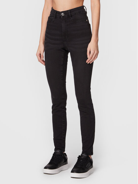 Gina Tricot Blugi Molly 65081 Negru Skinny Fit