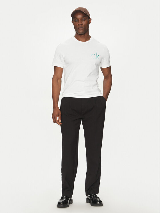 Calvin Klein Calvin Klein T-Shirt Chest Logo K10K114146 Biały Regular Fit