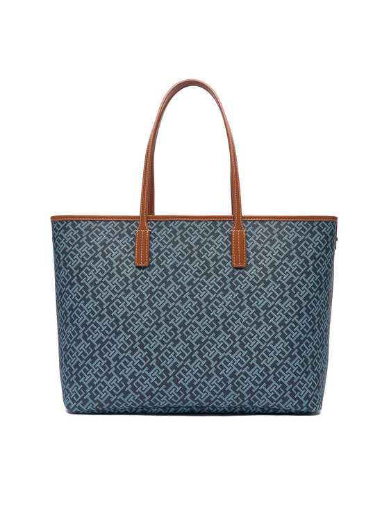 Tommy Hilfiger Tommy Hilfiger Дамска чанта Th Monoplay Tote Stripe Le AW0AW18390 Син