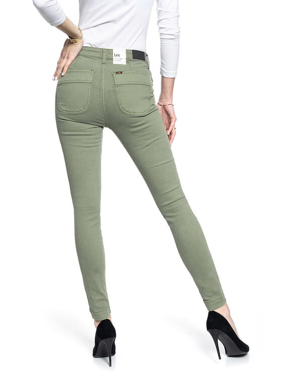 Lee Lee Pantaloni di tessuto SCARLETT HIGH Verde Skinny Fit