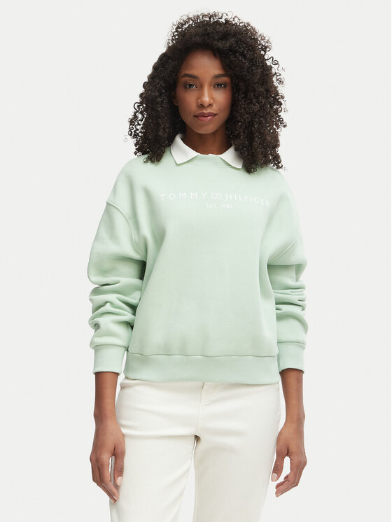 Tommy Hilfiger Tommy Hilfiger Džemperis WW0WW47831 Žalia Regular Fit