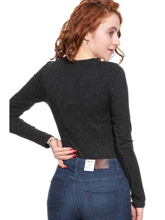 Lee Lee Sweter V-NECK BODY Szary Slim Fit