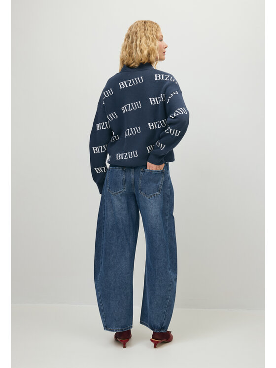BIZUU BIZUU Kardigan KYLE LOGO OVERSIZED Niebieski Standard Fit