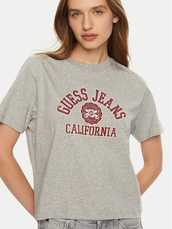 Guess Jeans Guess Jeans Тишърт W5RI43 K8HM0 Сив Regular Fit