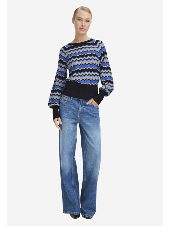 b.young b.young Maglione Maglia bymorla zigzag Blu Regular Fit