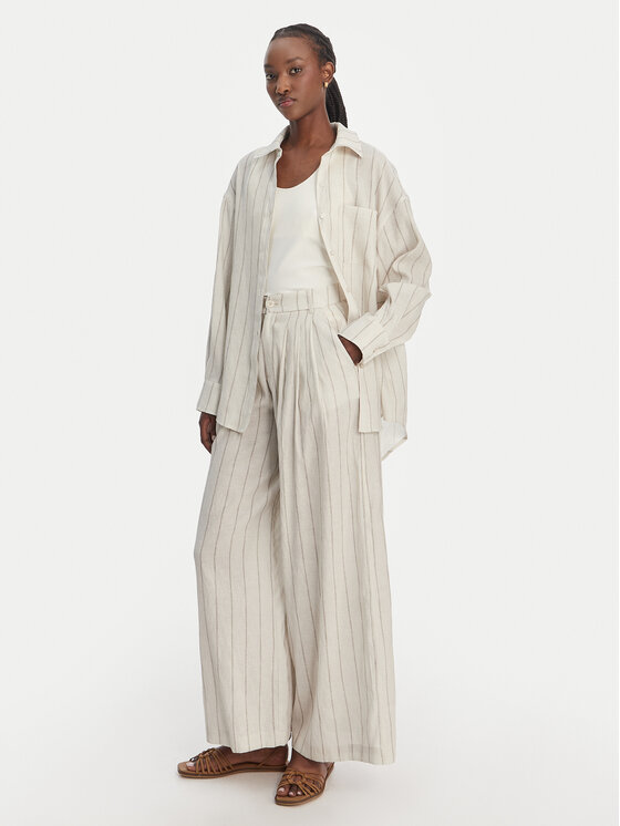 Eleh Eleh Pantaloni din material SS260272 Écru Relaxed Fit