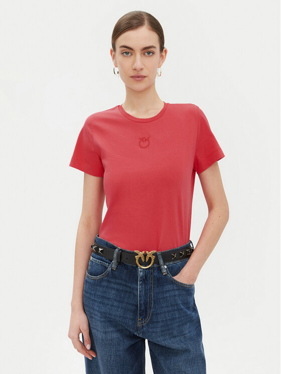 PINKO PINKO T-Shirt 100355 A2HN Czerwony Regular Fit