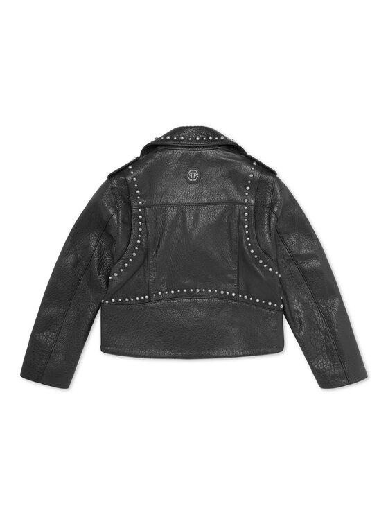 PHILIPP PLEIN PHILIPP PLEIN Kožená bunda 28550 Čierna Basic Fit