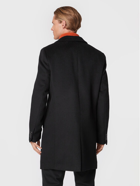 GINO ROSSI Gino Rossi Cappotto di lana Trentino GR22-PLM500 Nero Regular Fit