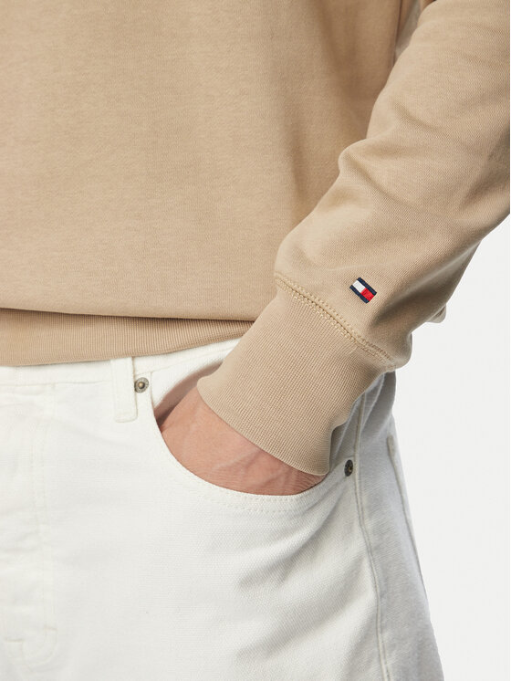 Tommy Hilfiger Tommy Hilfiger Majica dugih rukava Logo MW0MW11596 Bež Regular Fit