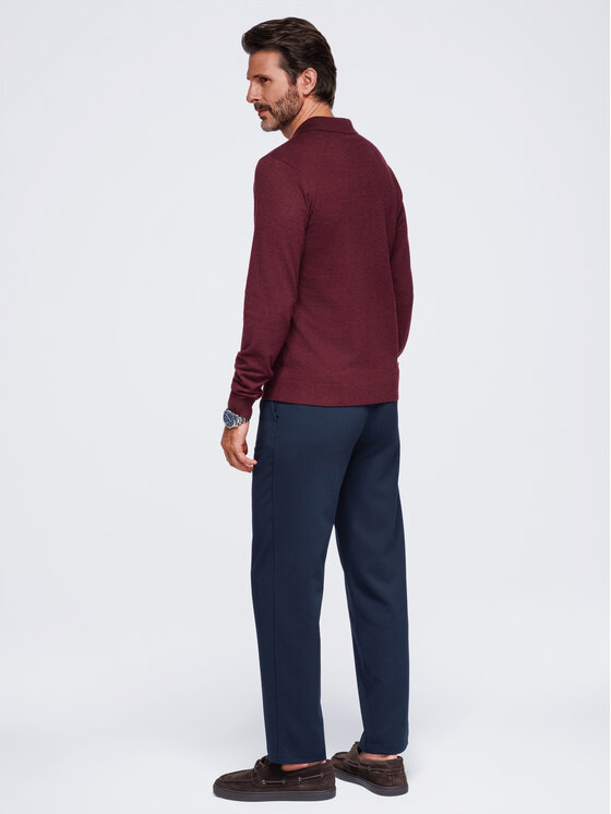 Ombre Ombre Polo OM-POLS-0151 Bordowy Regular Fit