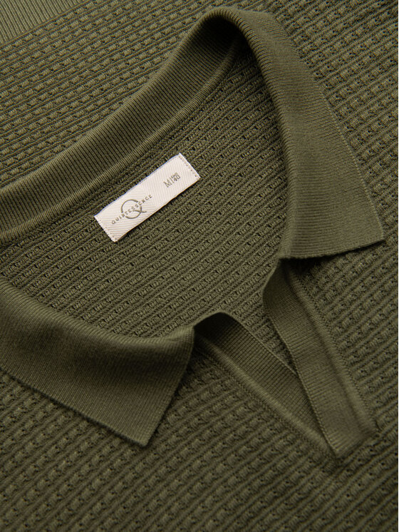 Ombre Ombre Polo OM-POSS-0157 Zielony Slim Fit