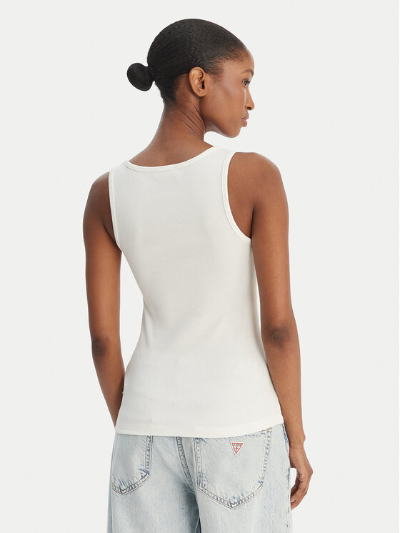 Guess Jeans Guess Jeans Top W6GPZ2 KA0H1 Bijela Slim Fit