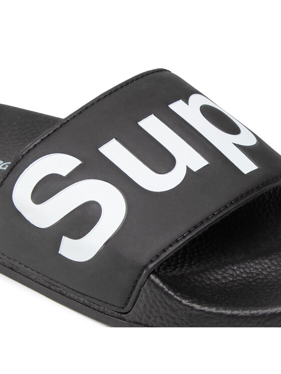 superga black slides