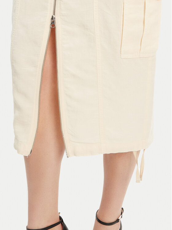 Guess Guess Midi sukně W5GD1H WG8N0 Béžová Regular Fit