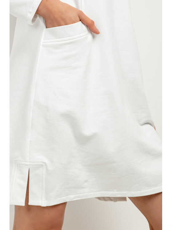 Tessita Tessita Sukienka dzianinowa T412/1/XL-XXL Biały Relaxed Fit