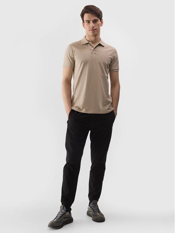 4F 4F Polokošeľa 4FWSS24TPTSM129-83S Hnedá Regular Fit