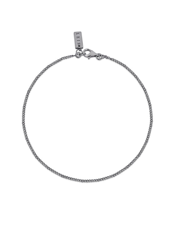 Leis Leis Bracciale Minimal Black Placcatura in argento rodiato