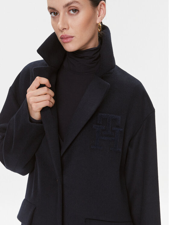 Tommy Hilfiger Tommy Hilfiger Wollmantel WW0WW39756 Dunkelblau Regular Fit