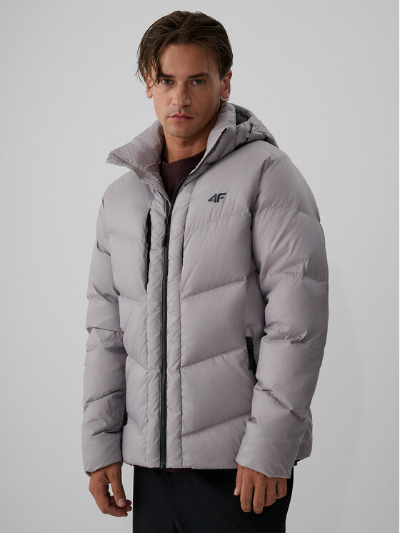 4F 4F Kurtka puchowa CITY JACKETS Szary Regular Fit