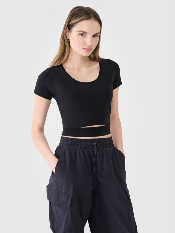 4F 4F T-shirt 4FRSS25TTSHF2695-20S Nero Authentic Slim Fit