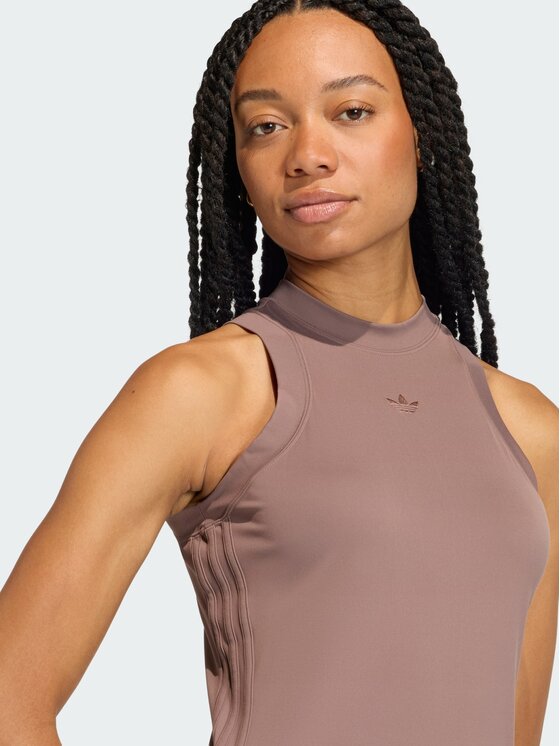 adidas adidas Top tank Brązowy Slim Fit