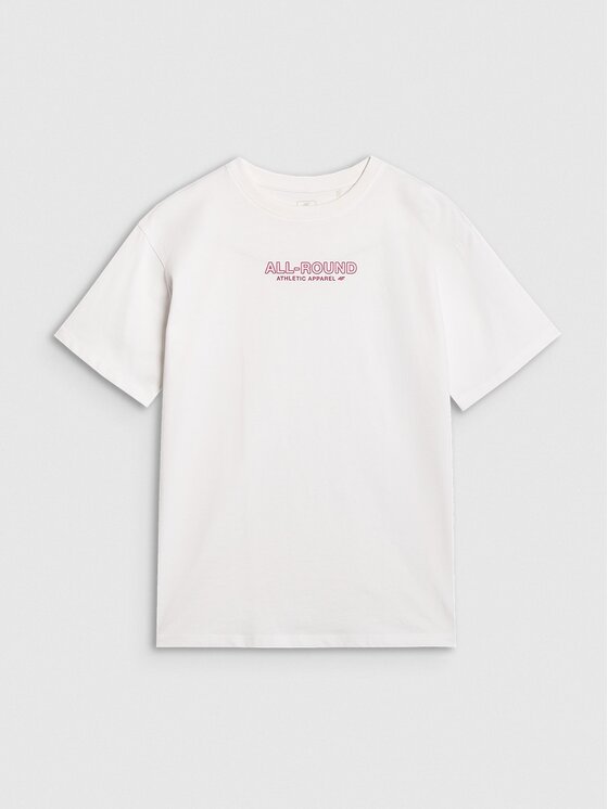 4F 4F T-Shirt 4FJWAW25TTSHF2387-10S Biały Oversize