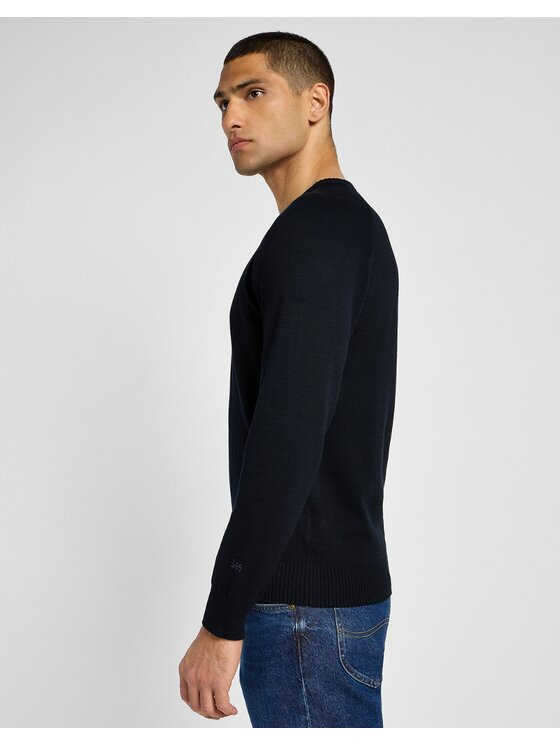 Lee Lee Sweter Clean Raglan Sweater Czarny Slim Fit