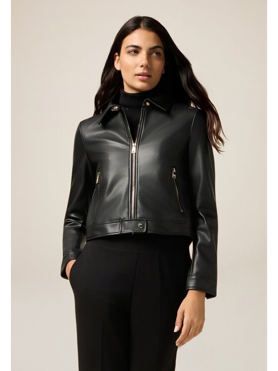 Oltre Oltre Giacca in similpelle R365R002272N033 Nero Slim Fit