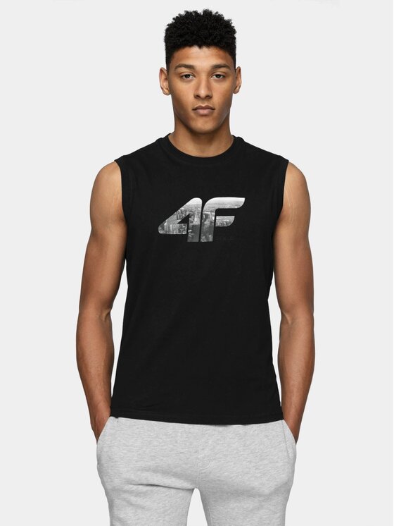4F 4F Tank top 4FWSS25TSLEM287-20S Černá Regular Fit
