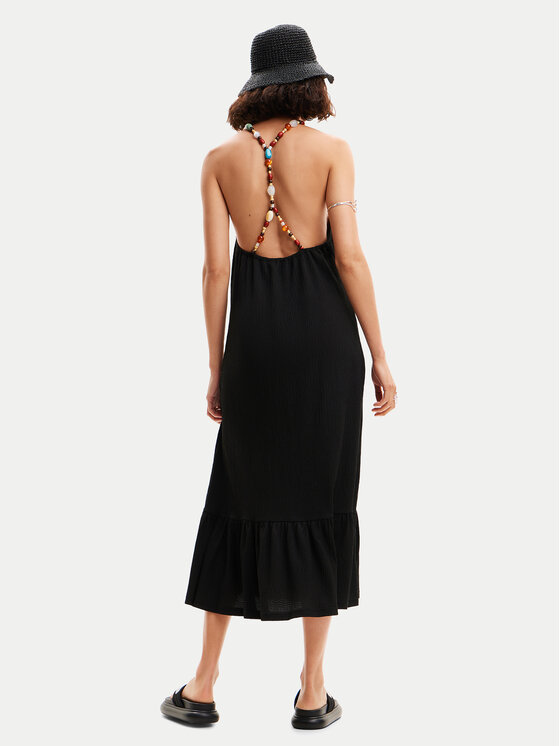 Desigual Desigual Suvekleit Leila 24SWVK64 Must Regular Fit