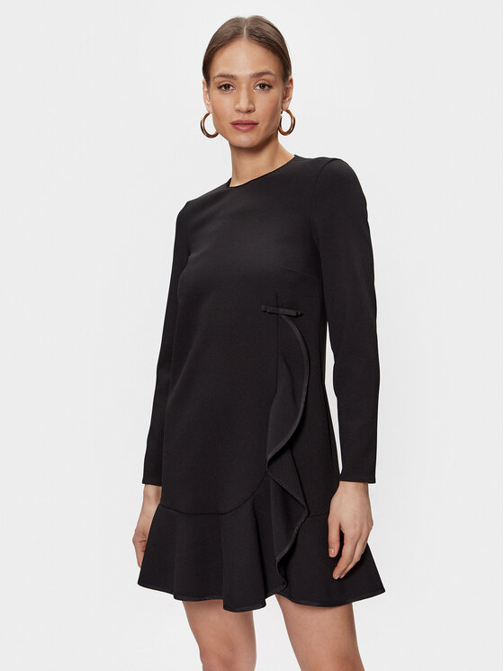 Red Valentino Red Valentino Koktejlové šaty 1R0VAGD56MS Černá Regular Fit