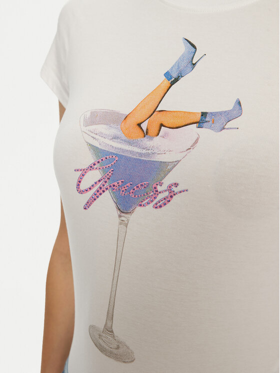 Guess Guess T-Shirt W5RI29 KA0Q1 Biały Regular Fit