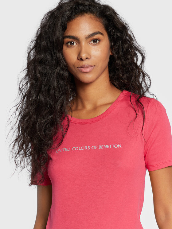 United Colors Of Benetton United Colors Of Benetton T-Shirt 3GA2E16A2 Růžová Regular Fit