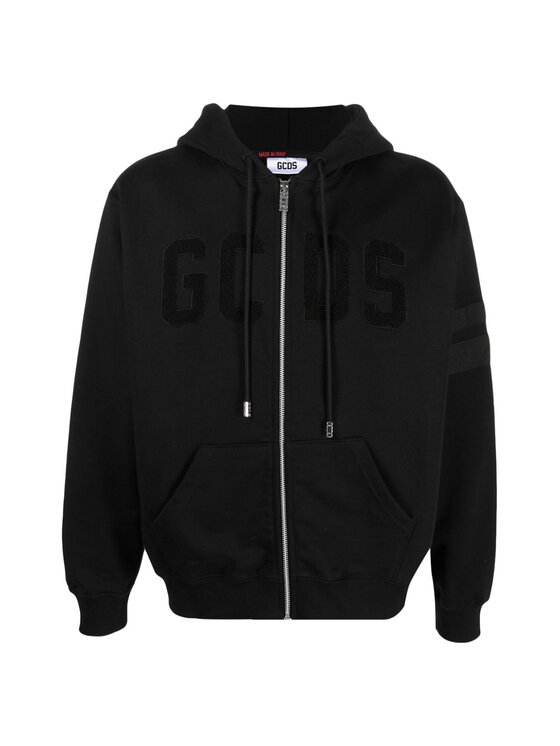 GCDS Felpa FW23M100198 Nero Hoodie Fit Modivo