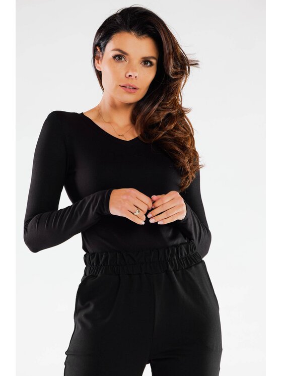 Infinite You Infinite You Bluzka M289 Czarny Basic Fit