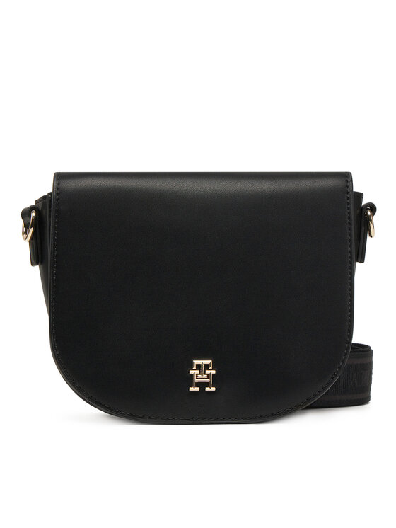 Tommy Hilfiger Tommy Hilfiger Torbica Th Logotape Saddle Bag AW0AW17184 Crna