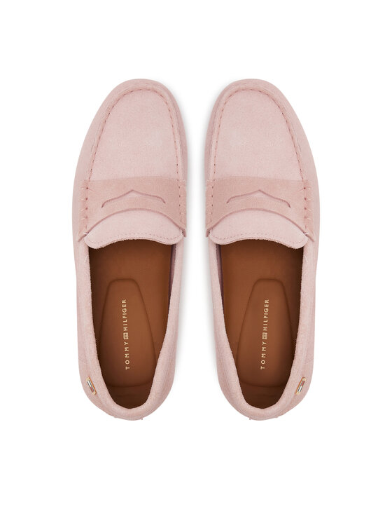 Tommy Hilfiger Tommy Hilfiger Mokasíny Flag Soft Suede Driver Loafer FW0FW08558 Růžová