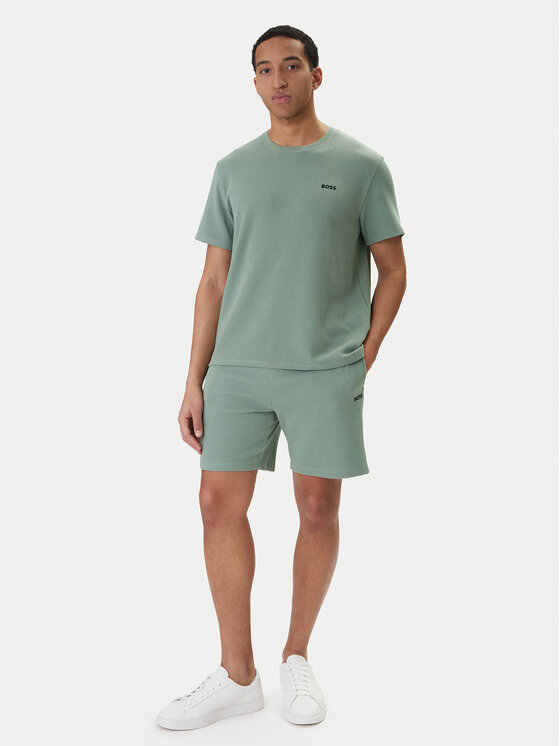 BOSS BOSS T-Shirt Waffle 50535891 Zielony Regular Fit