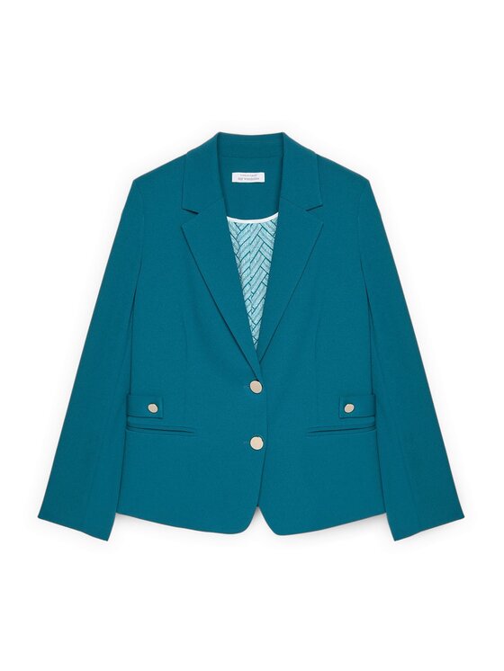 Fiorella Rubino Fiorella Rubino Marynarka Q006T000244N024 Turkusowy Regular Fit